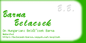 barna belacsek business card